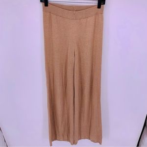 Nasty Gal Tan Knit Wide Bottom Pants Womens Size M